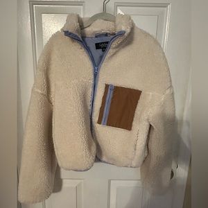 NWOT CoffeeShop cropped Fleece jacket